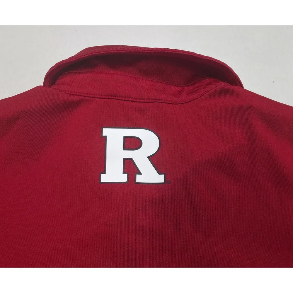 Adidas Polo Shirt Mens L Rutgers Scarlet Knights Team‎ Issue Golf Limited Use